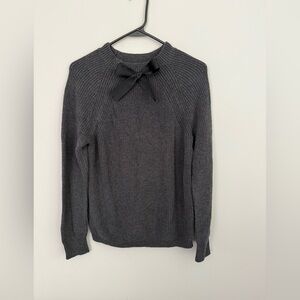 J Crew merino wool blend bow neck tie knit sweater size small